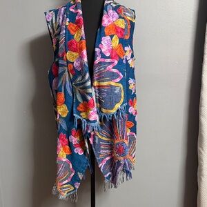 Soft Surroundings Colorful Floral Embroidered cardigan size s/m